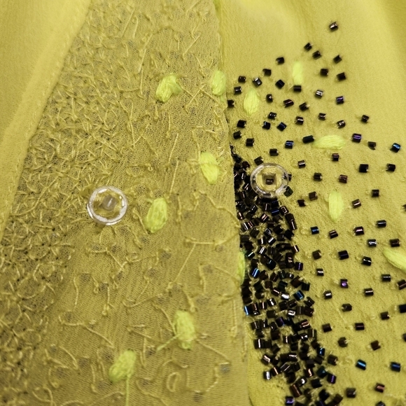 Marciano Yellow High Slit Beaded Pants - Picture 6 of 9